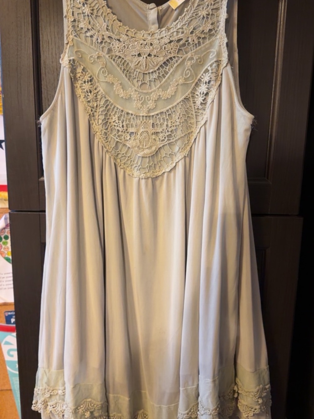 Altar'd State Cream Lace-Trim Asymmetrical Women's Dress